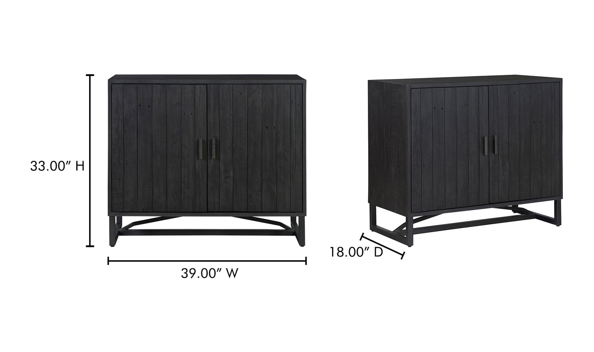 Sierra 2 Door Cabinet Black by Moe's Home Collection - view 18