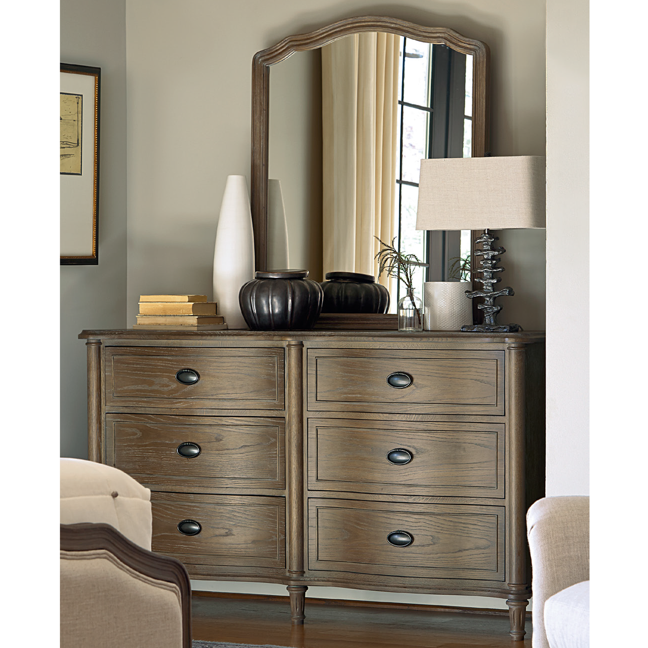Devon French Country Oak 6 Drawer Dresser sale