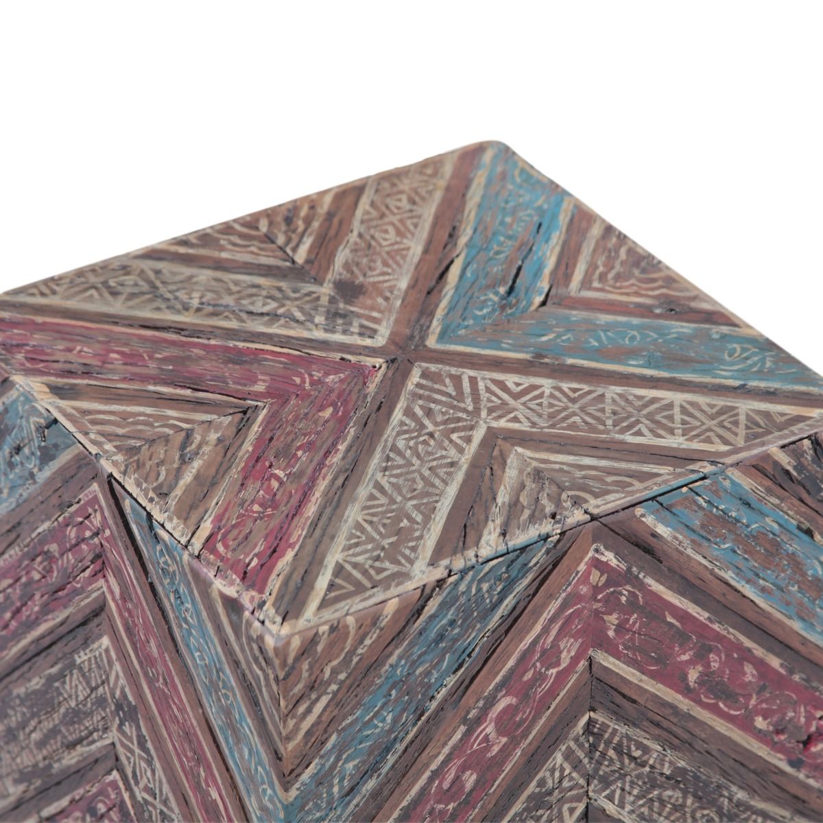 Rustic Roots 12" Hand Painted Drum Side Table - image 3