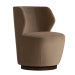 Poppy Swivel Chair Cocoa Performance Velvet