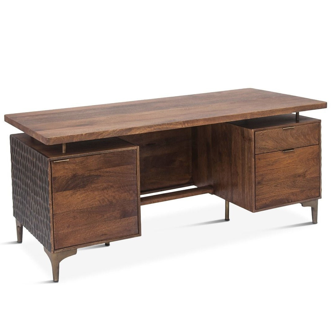 Anna Modern Solid Wood Executive Desk 66"