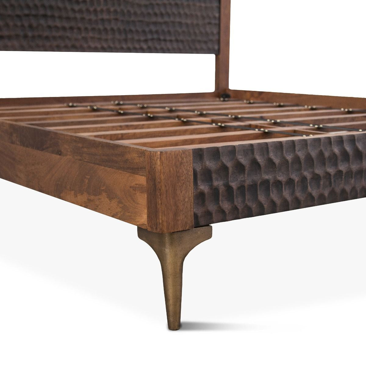 Anna Modern Carved Solid Wood King Bed