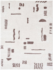 Fossay Shag Dark Brown/Light Beige Machine Woven Rug FSG-2300 - 2' x 2'11"