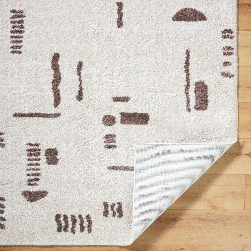 Fossay Shag Dark Brown/Light Beige Machine Woven Rug FSG-2300 - fold