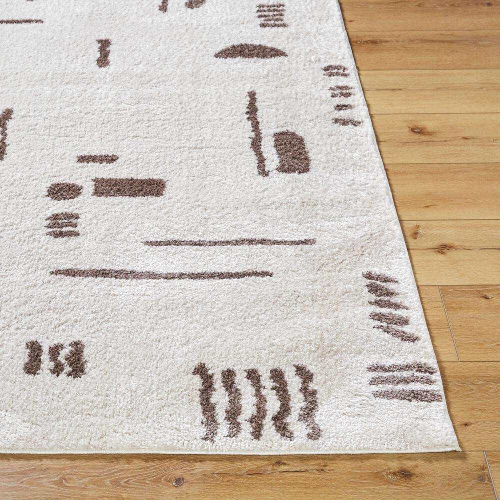 Fossay Shag Dark Brown/Light Beige Machine Woven Rug FSG-2300 - front