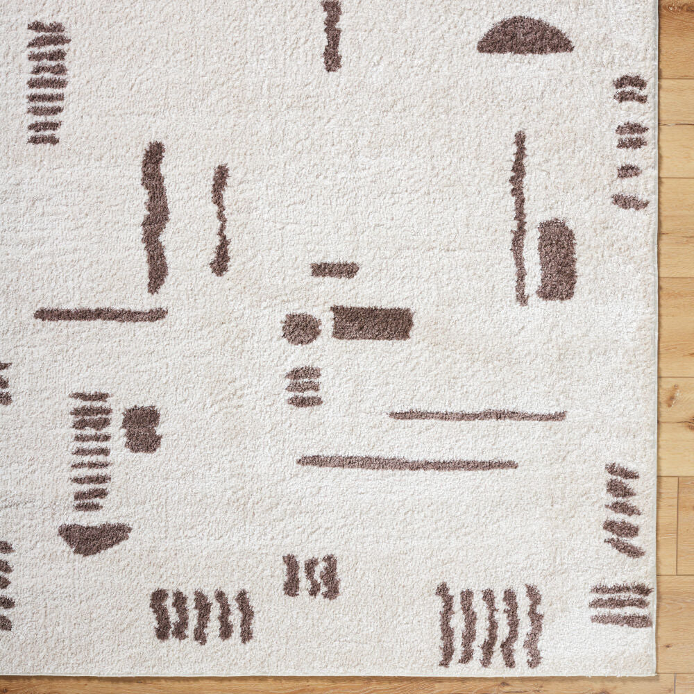 Fossay Shag Dark Brown/Light Beige Machine Woven Rug FSG-2300 - overhead
