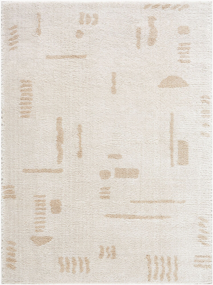 Fossay Shag Beige/Light Beige Machine Woven Rug FSG-2301 - 2' x 2'11"
