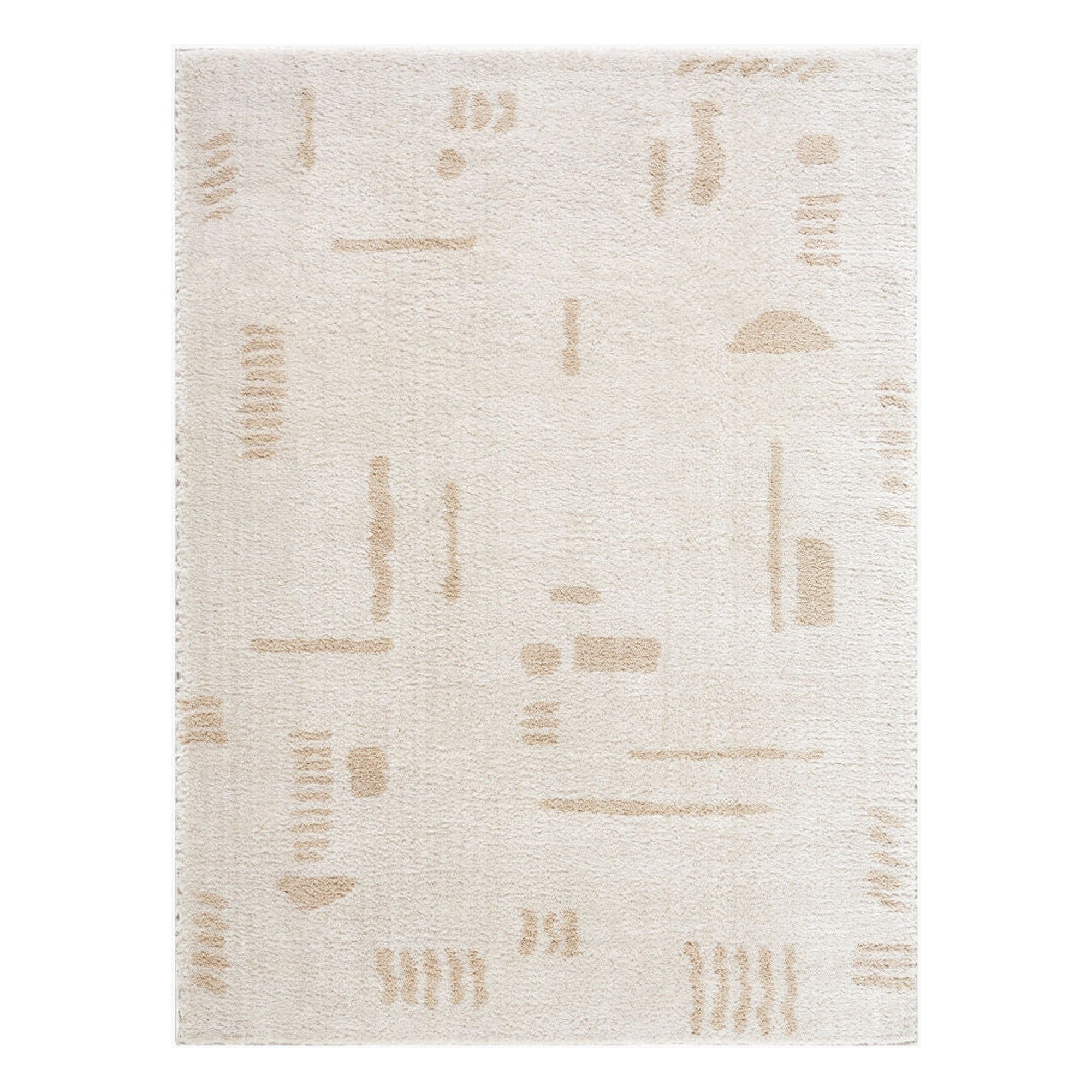 Fossay Shag Beige/Light Beige Machine Woven Rug FSG-2301 - 2' x 2'11"