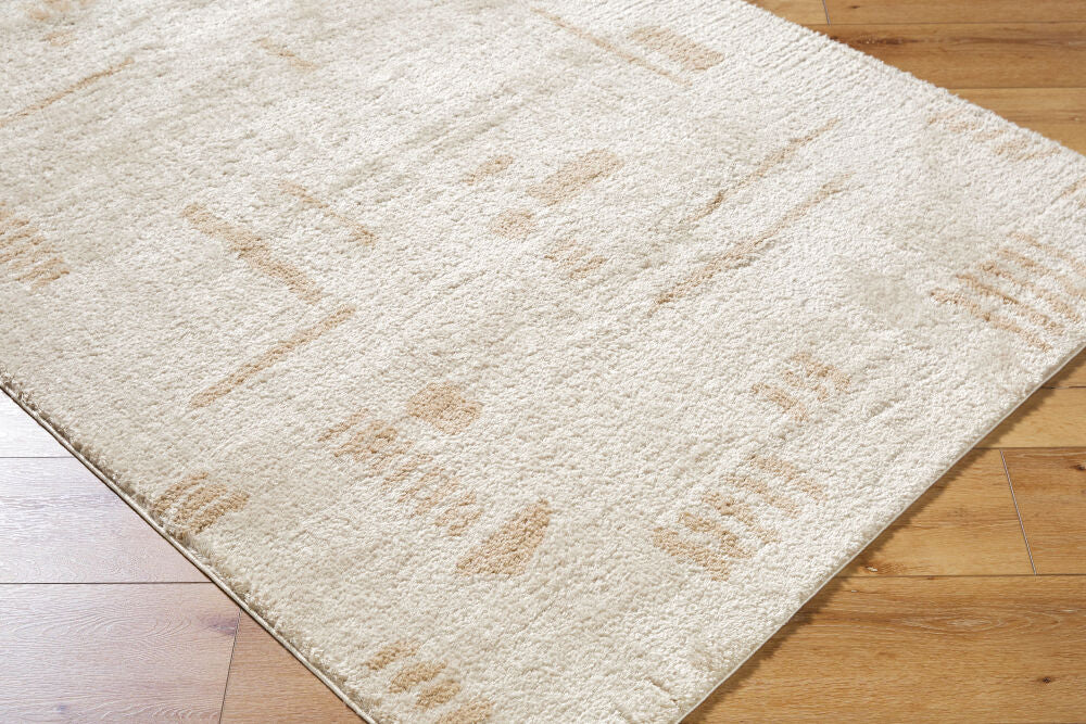 Fossay Shag Beige/Light Beige Machine Woven Rug FSG-2301 - corner