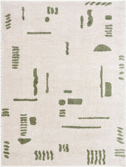 Fossay Shag Grass Green/Light Beige Machine Woven Rug FSG-2302 - 2' x 2'11"