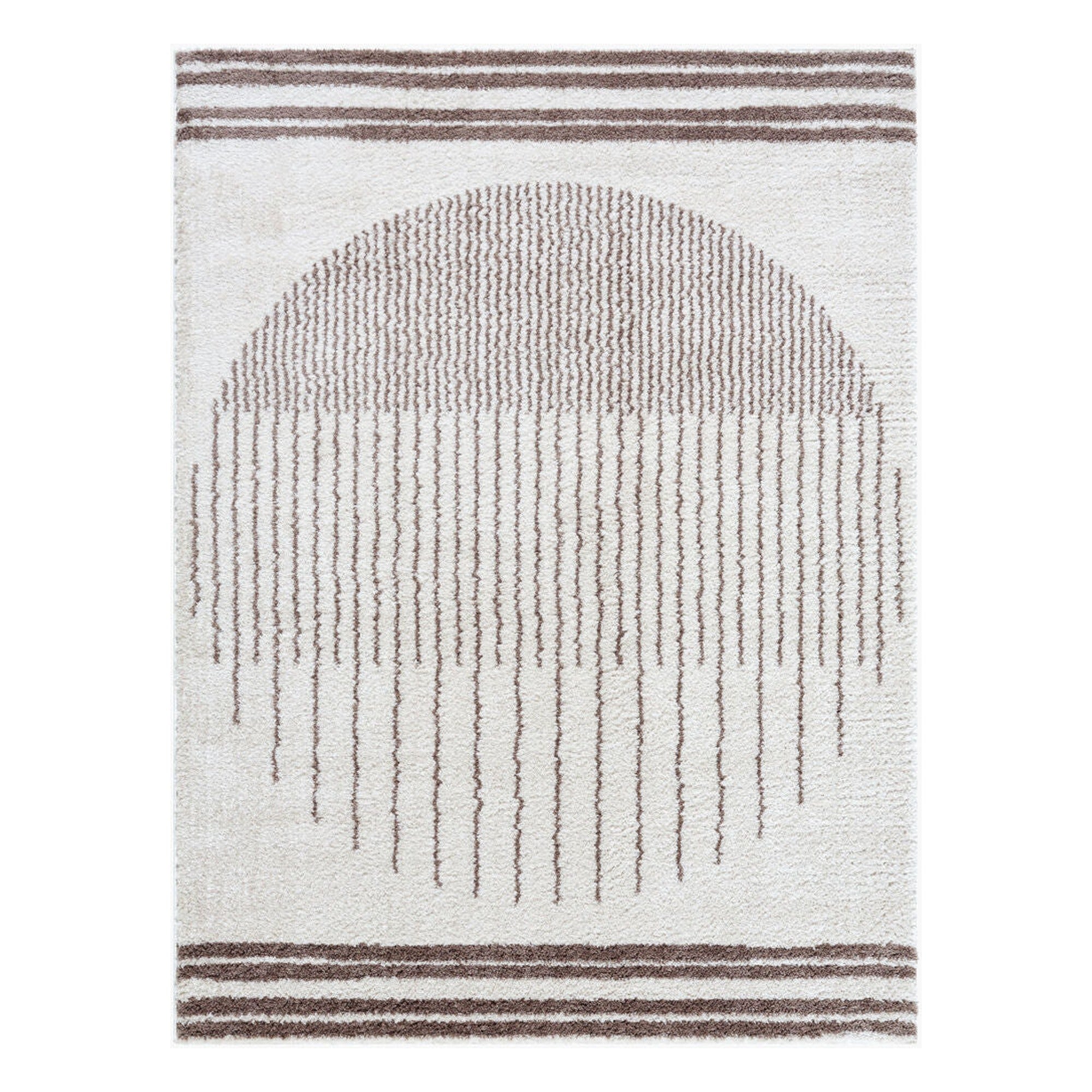 Fossay Shag Dark Brown/Light Beige Machine Woven Rug FSG-2305 - 2' x 2'11"
