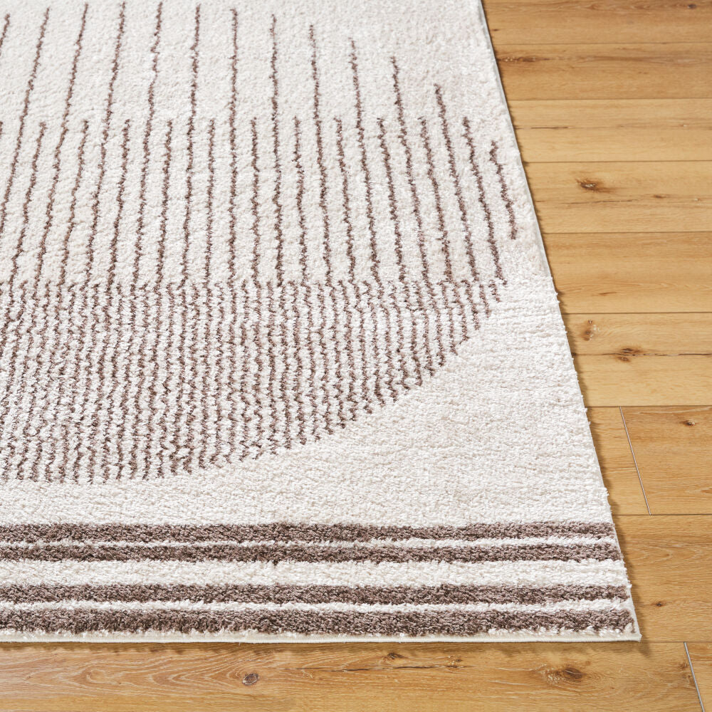 Fossay Shag Dark Brown/Light Beige Machine Woven Rug FSG-2305 - front