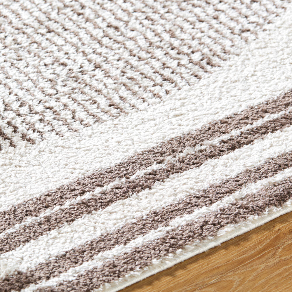 Fossay Shag Dark Brown/Light Beige Machine Woven Rug FSG-2305 - texture