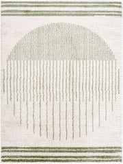 Fossay Shag Grass Green/Light Beige Machine Woven Rug FSG-2307 - 2' x 2'11"