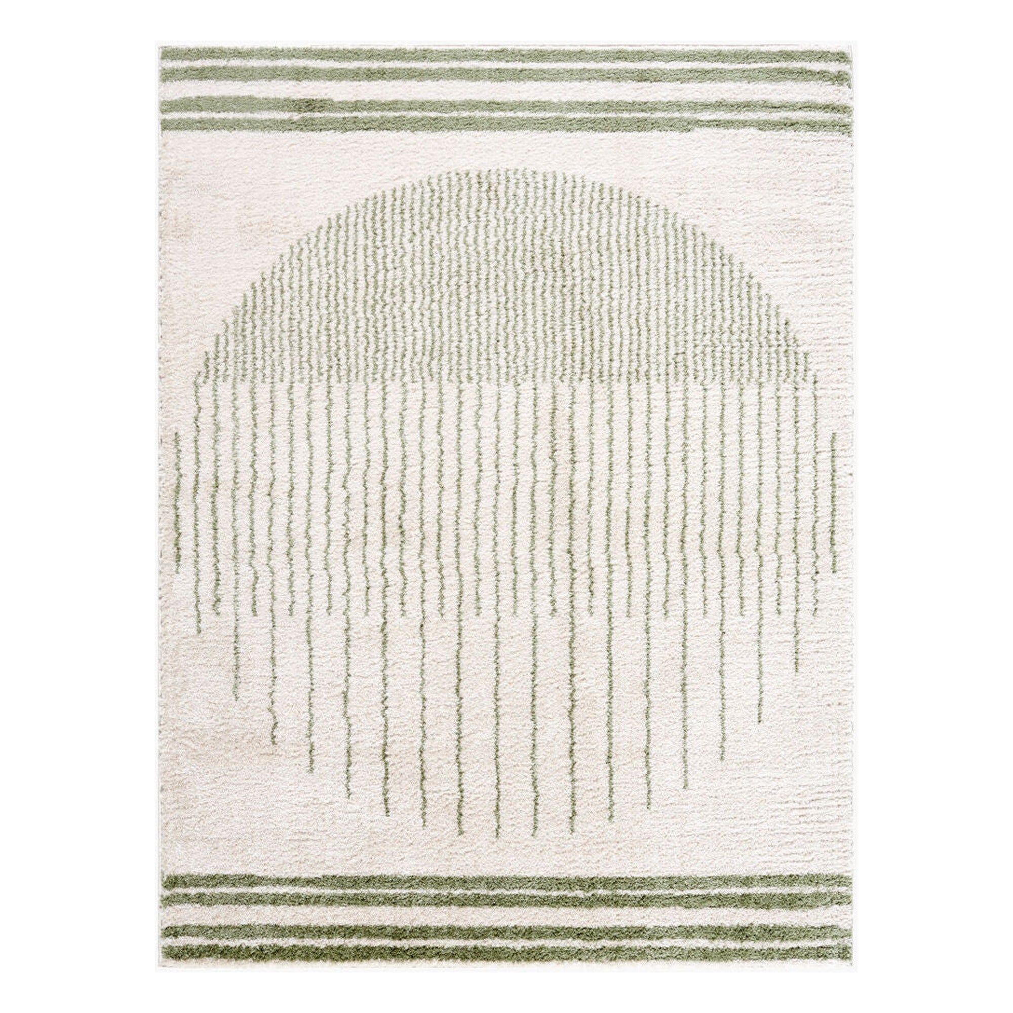 Fossay Shag Grass Green/Light Beige Machine Woven Rug FSG-2307 - 2' x 2'11"