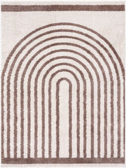 Fossay Shag Dark Brown/Light Beige Machine Woven Rug FSG-2310 - 2' x 2'11"