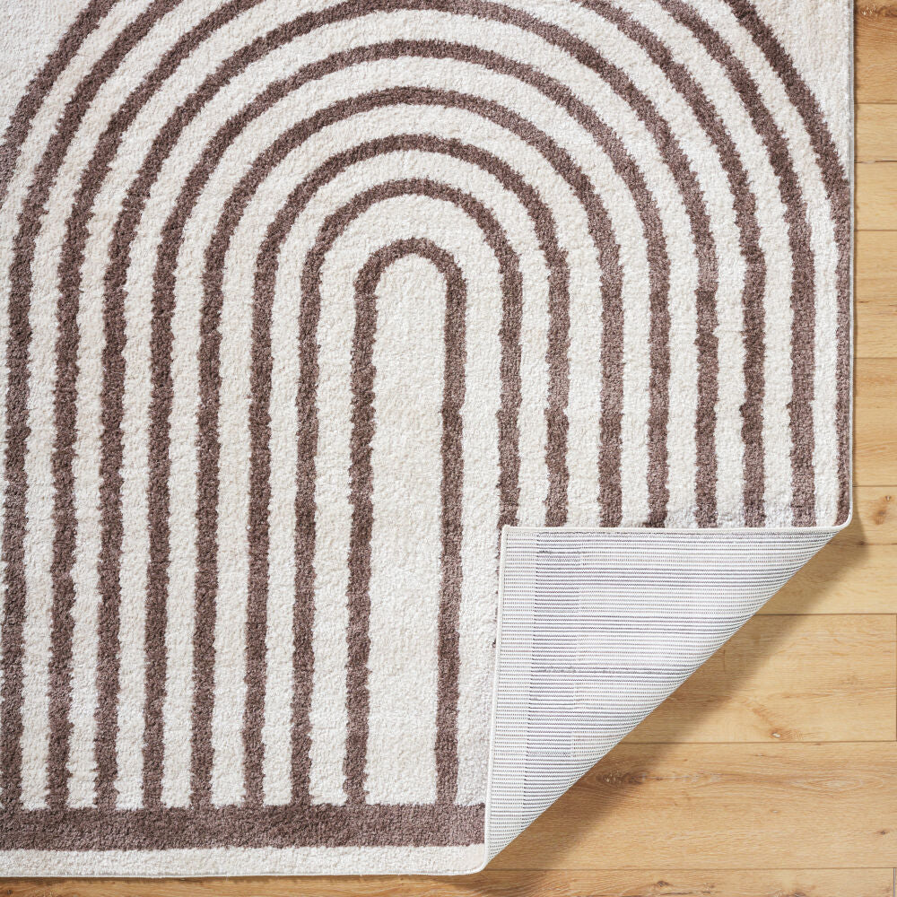 Fossay Shag Dark Brown/Light Beige Machine Woven Rug FSG-2310 - fold