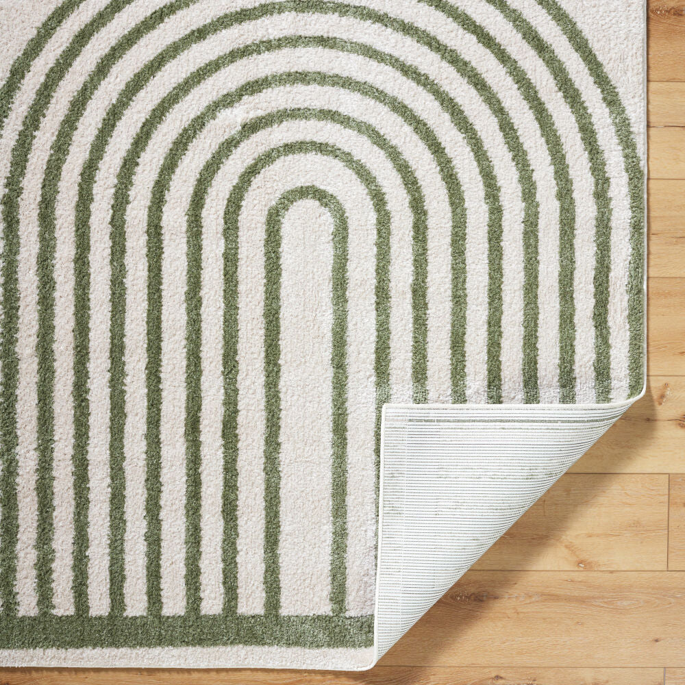 Fossay Shag Grass Green/Light Beige Machine Woven Rug FSG-2312 - fold