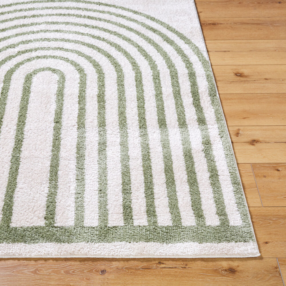 Fossay Shag Grass Green/Light Beige Machine Woven Rug FSG-2312 - front