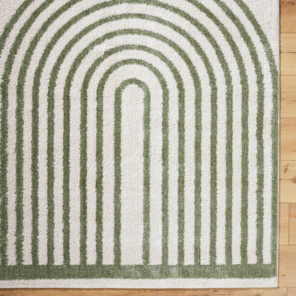 Fossay Shag Grass Green/Light Beige Machine Woven Rug FSG-2312 - overhead