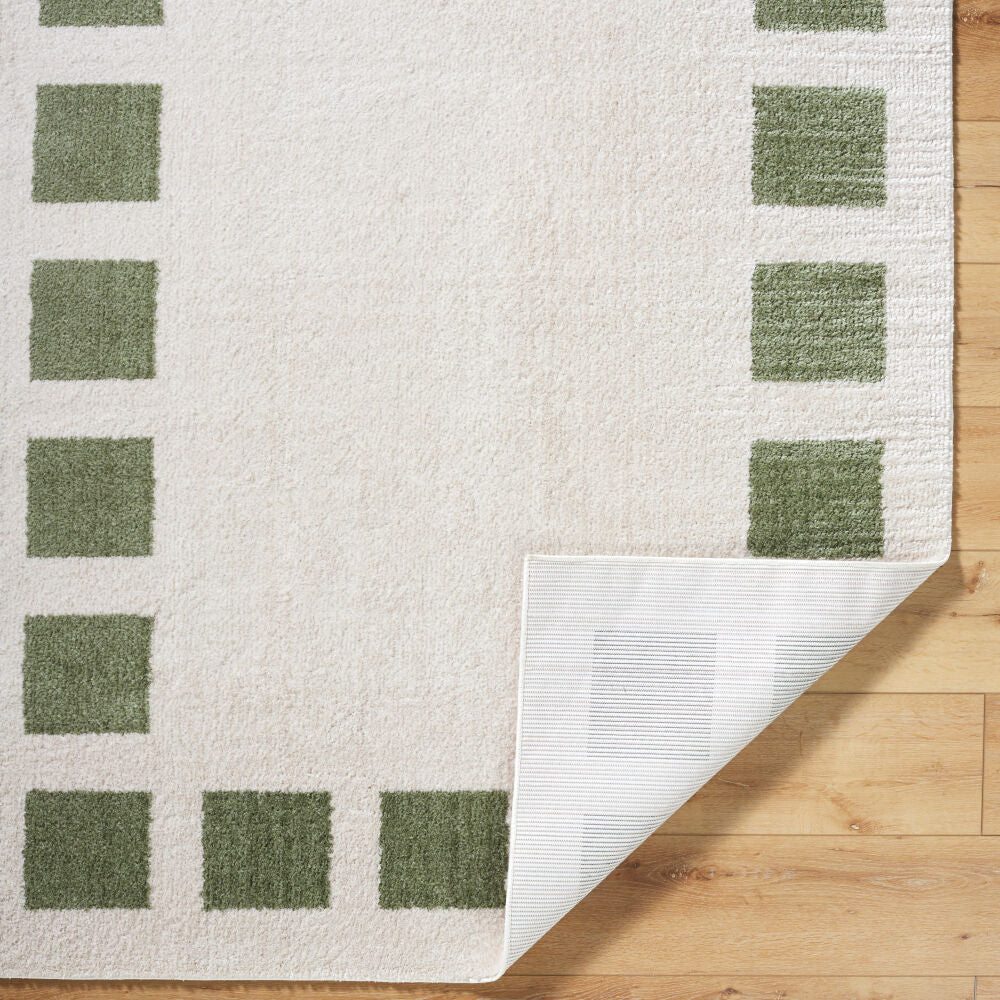 Fossay Shag Grass Green/Light Beige Machine Woven Rug FSG-2315 - fold
