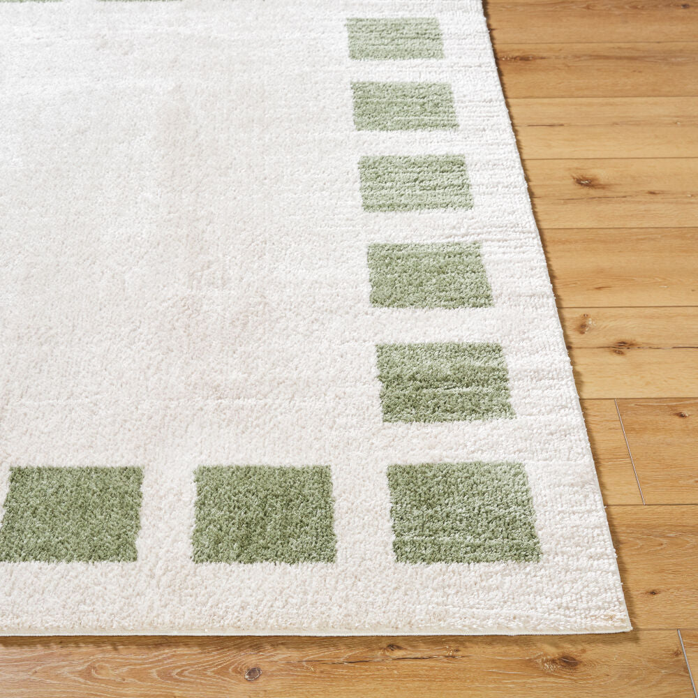 Fossay Shag Grass Green/Light Beige Machine Woven Rug FSG-2315 - front