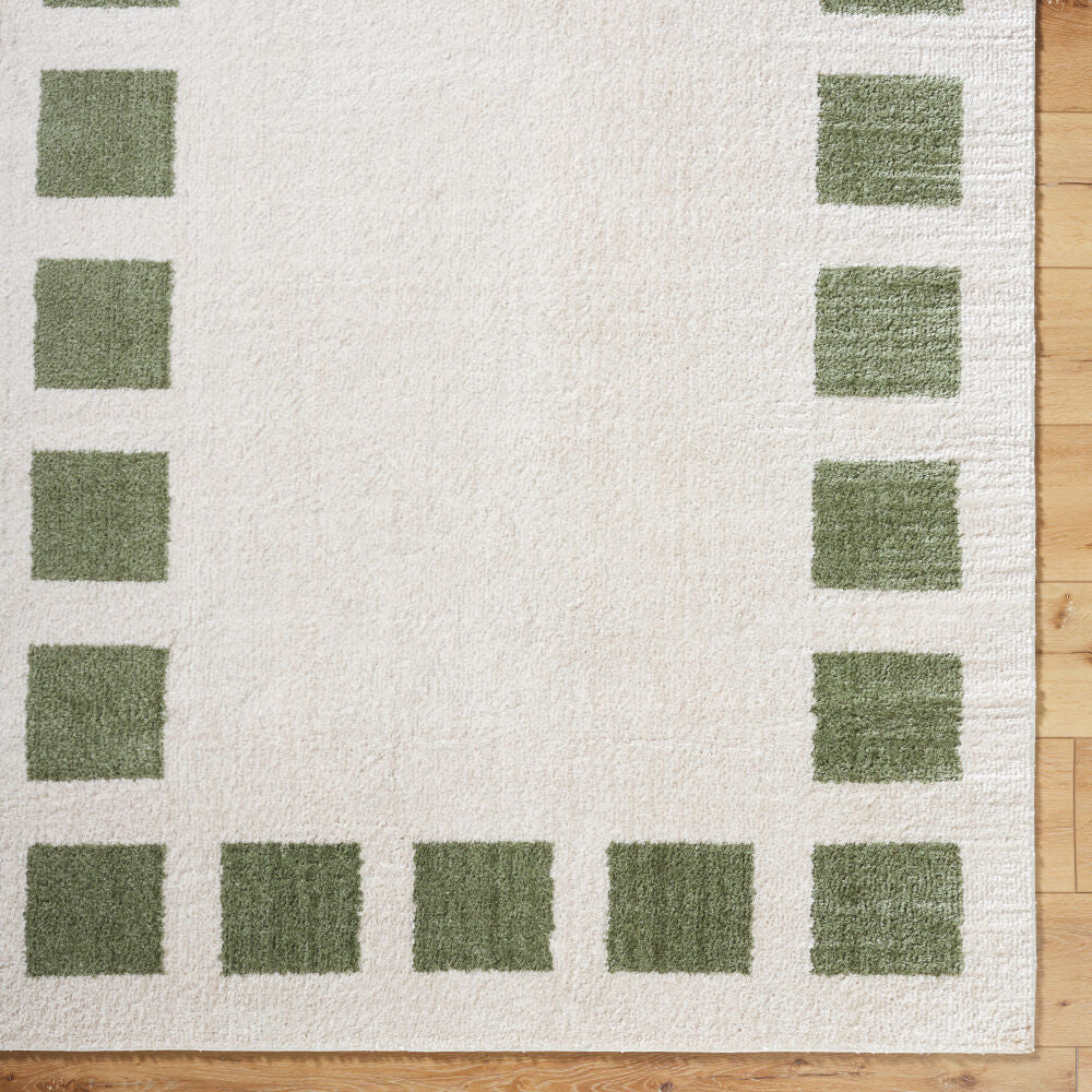Fossay Shag Grass Green/Light Beige Machine Woven Rug FSG-2315 - overhead