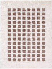 Fossay Shag Dark Brown/Light Beige Machine Woven Rug FSG-2318 - 2' x 2'11"