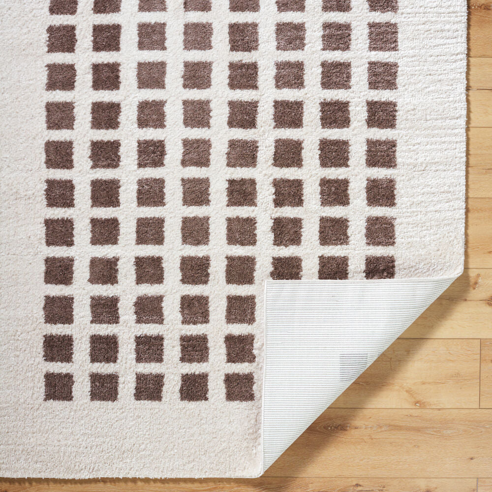Fossay Shag Dark Brown/Light Beige Machine Woven Rug FSG-2318 - fold