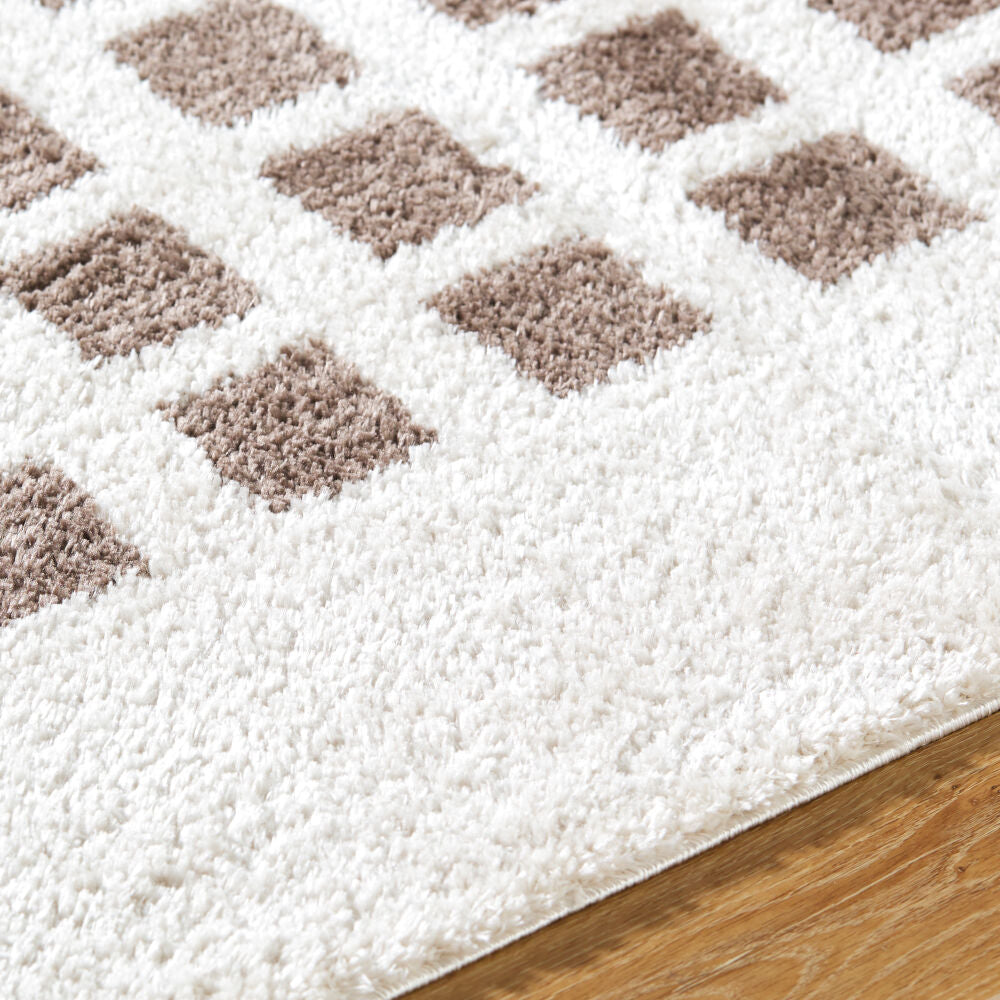 Fossay Shag Dark Brown/Light Beige Machine Woven Rug FSG-2318 - texture
