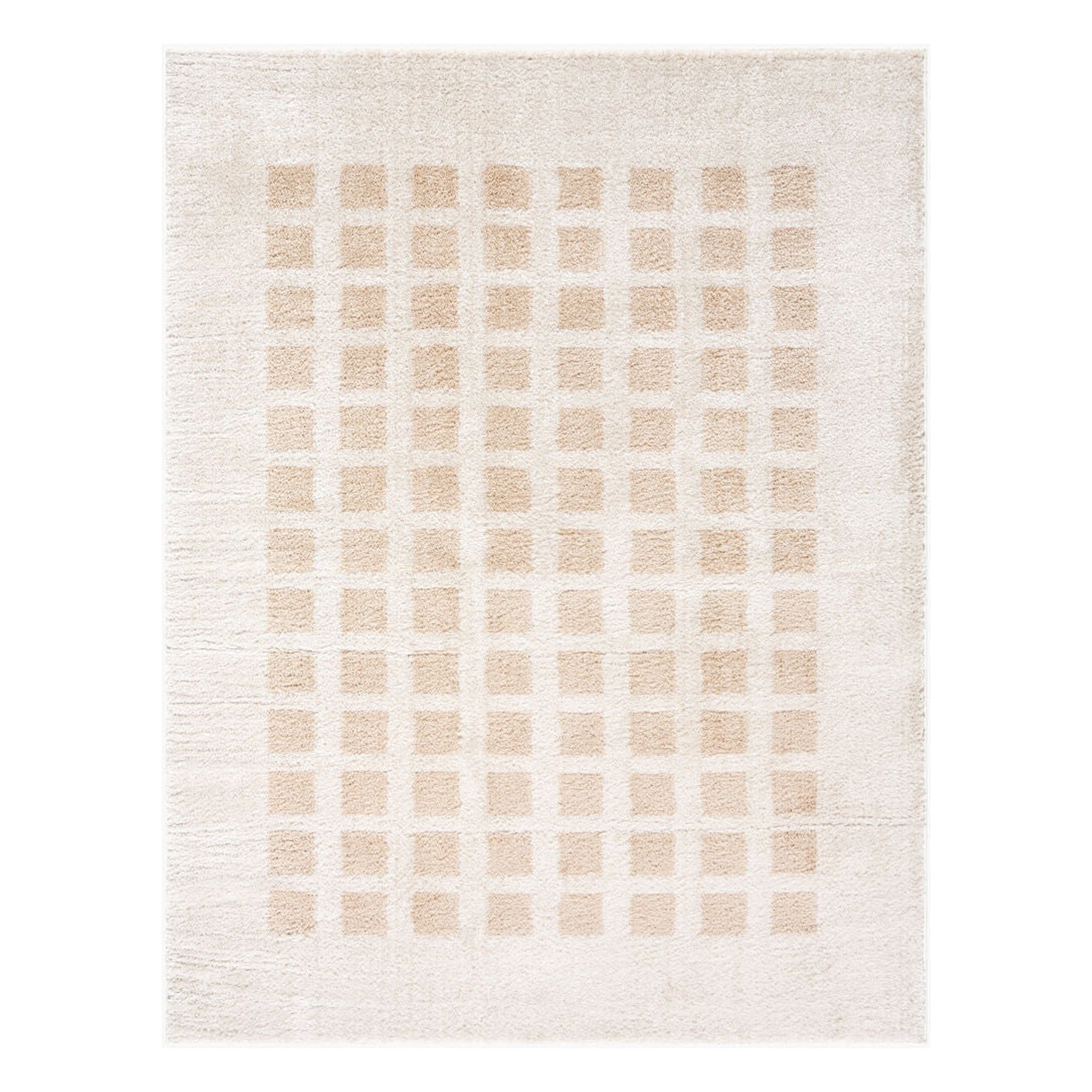 Fossay Shag Beige/Light Beige Machine Woven Rug FSG-2319 - 2' x 2'11"