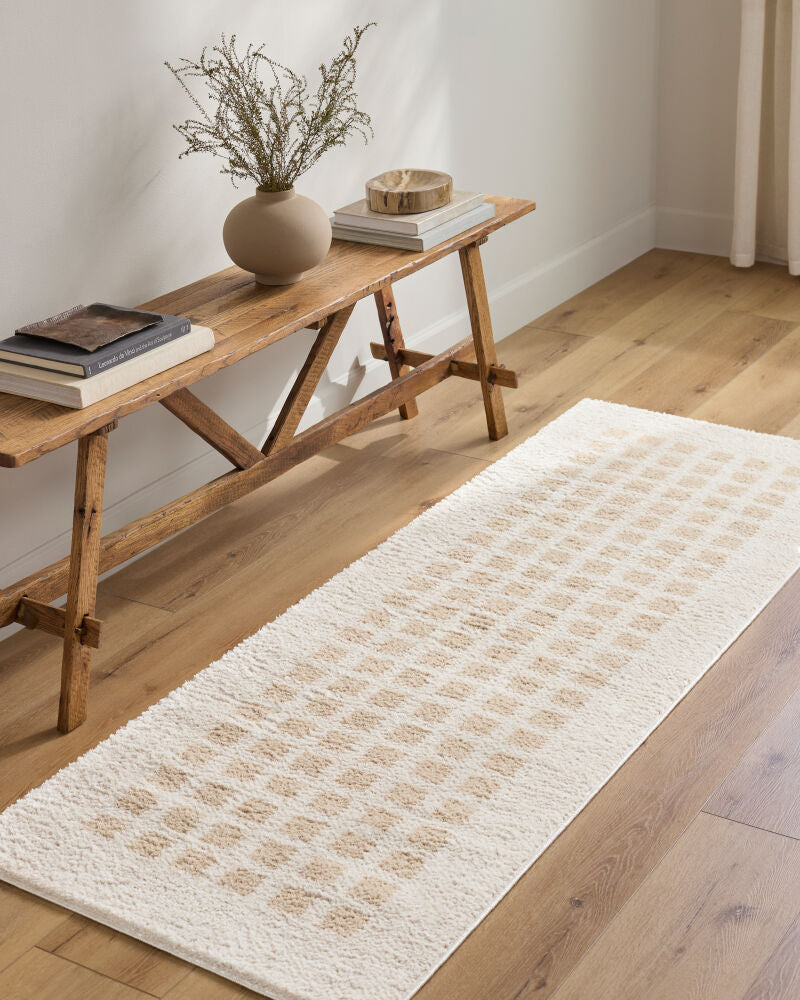 Fossay Shag Beige/Light Beige Machine Woven Rug FSG-2319 - roomscene