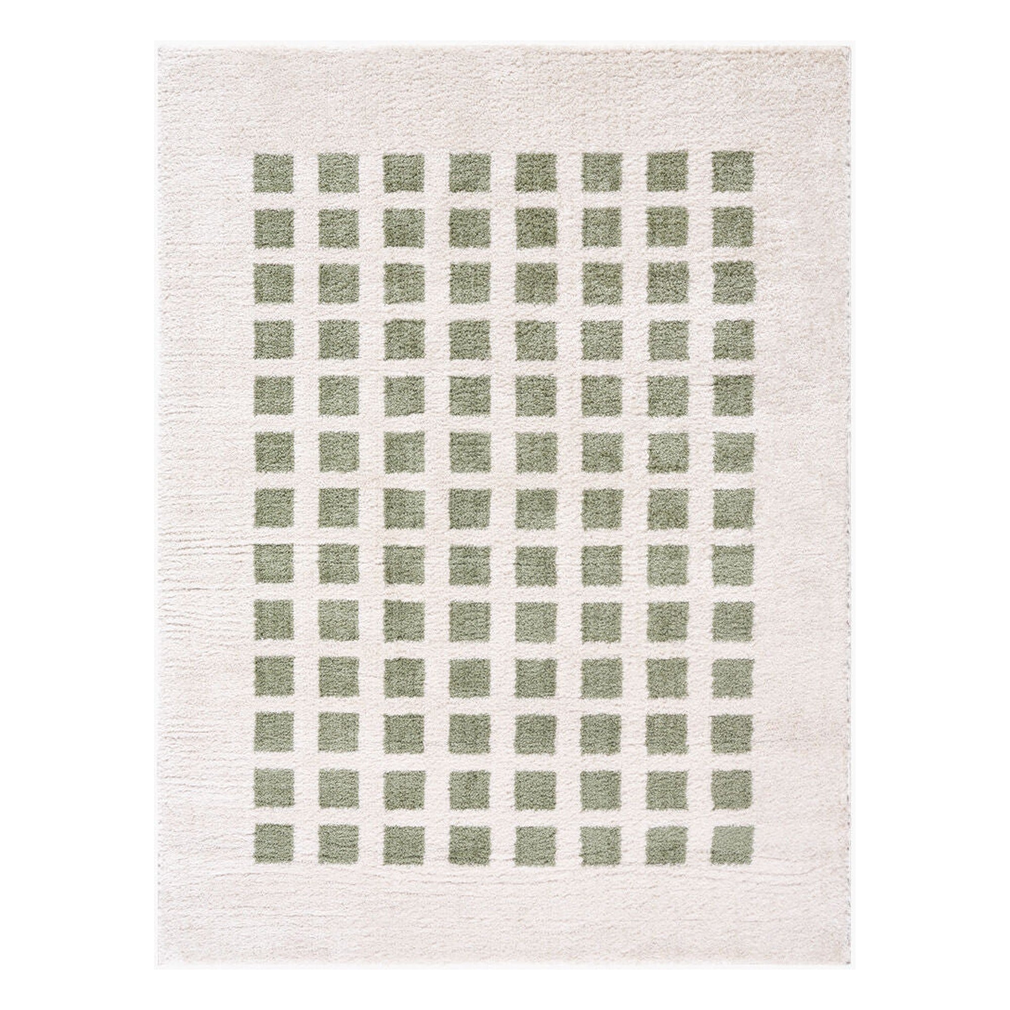 Fossay Shag Grass Green/Light Beige Machine Woven Rug FSG-2320 - 2' x 2'11"