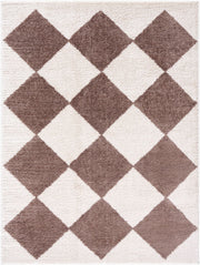 Fossay Shag Dark Brown/Light Beige Machine Woven Rug FSG-2323 - 2' x 2'11"
