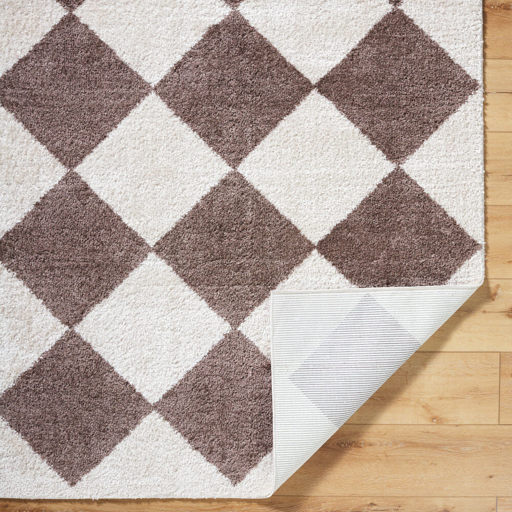 Fossay Shag Dark Brown/Light Beige Machine Woven Rug FSG-2323 - fold