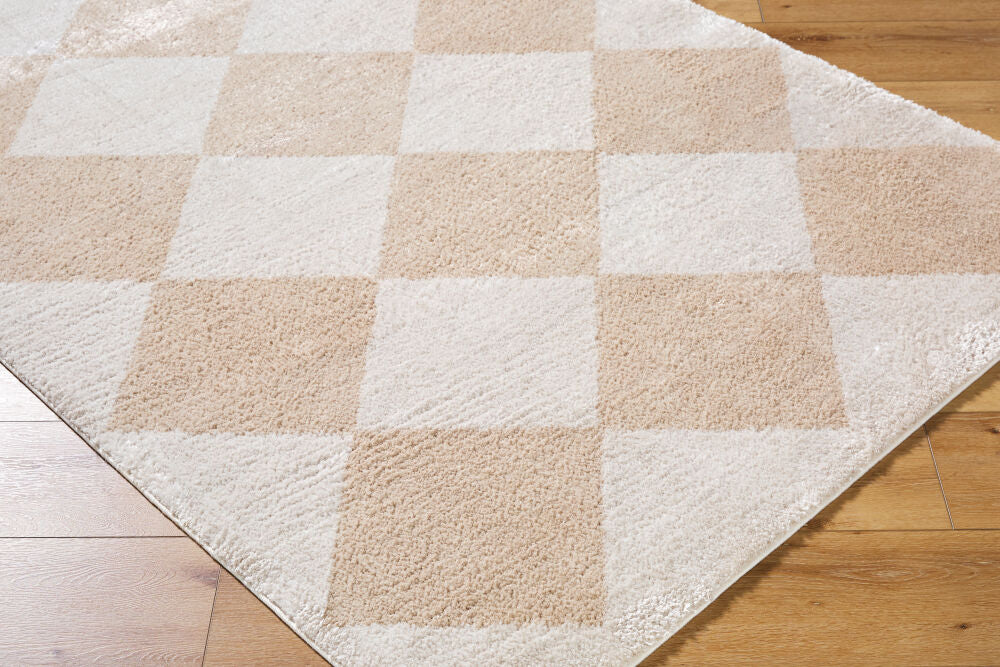 Fossay Shag Beige/Light Beige Machine Woven Rug FSG-2324 - corner