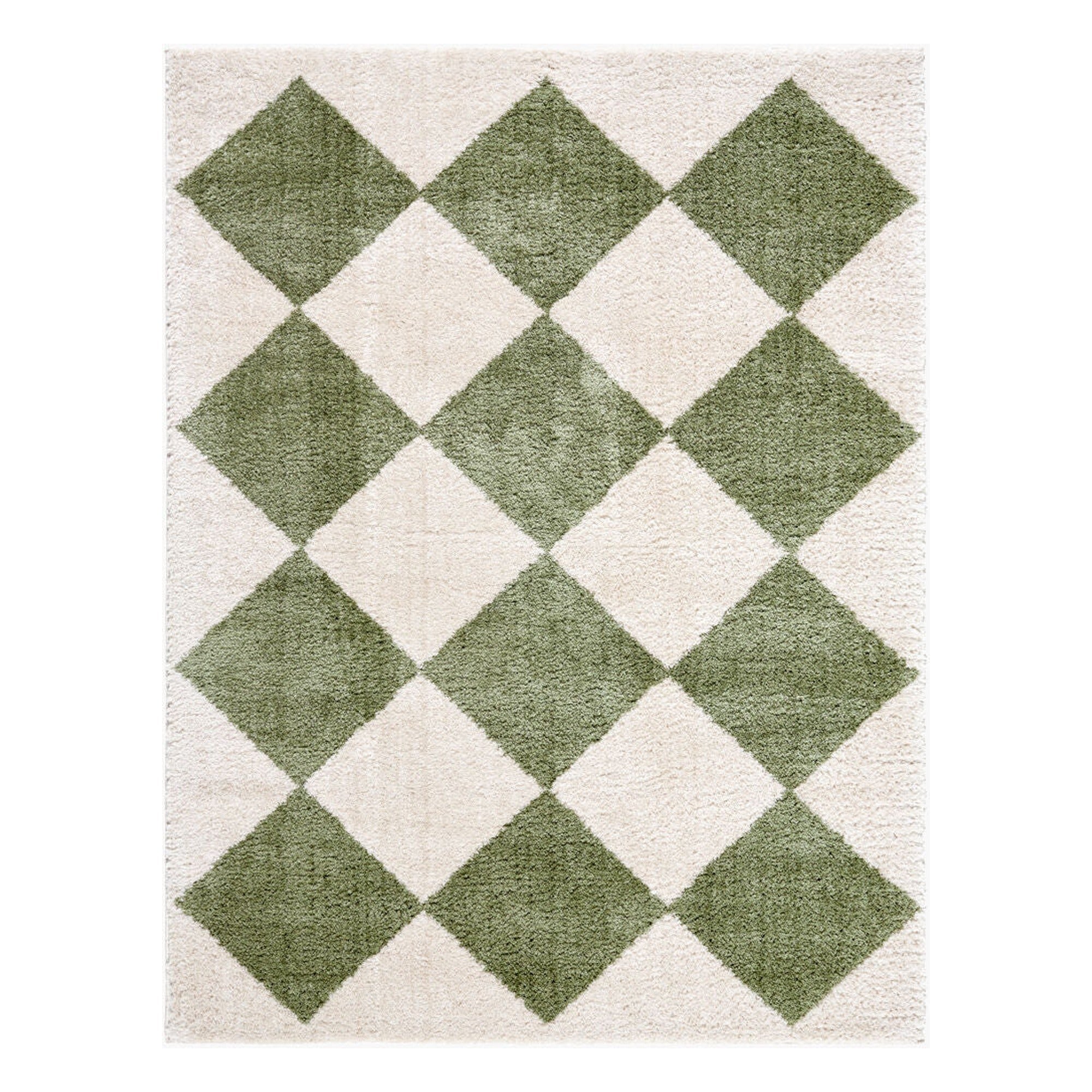 Fossay Shag Grass Green/Light Beige Machine Woven Rug FSG-2325 - 2' x 2'11"
