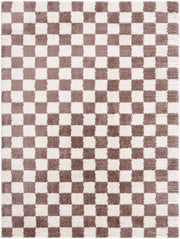 Fossay Shag Dark Brown/Light Beige Machine Woven Rug FSG-2328 - 2' x 2'11"