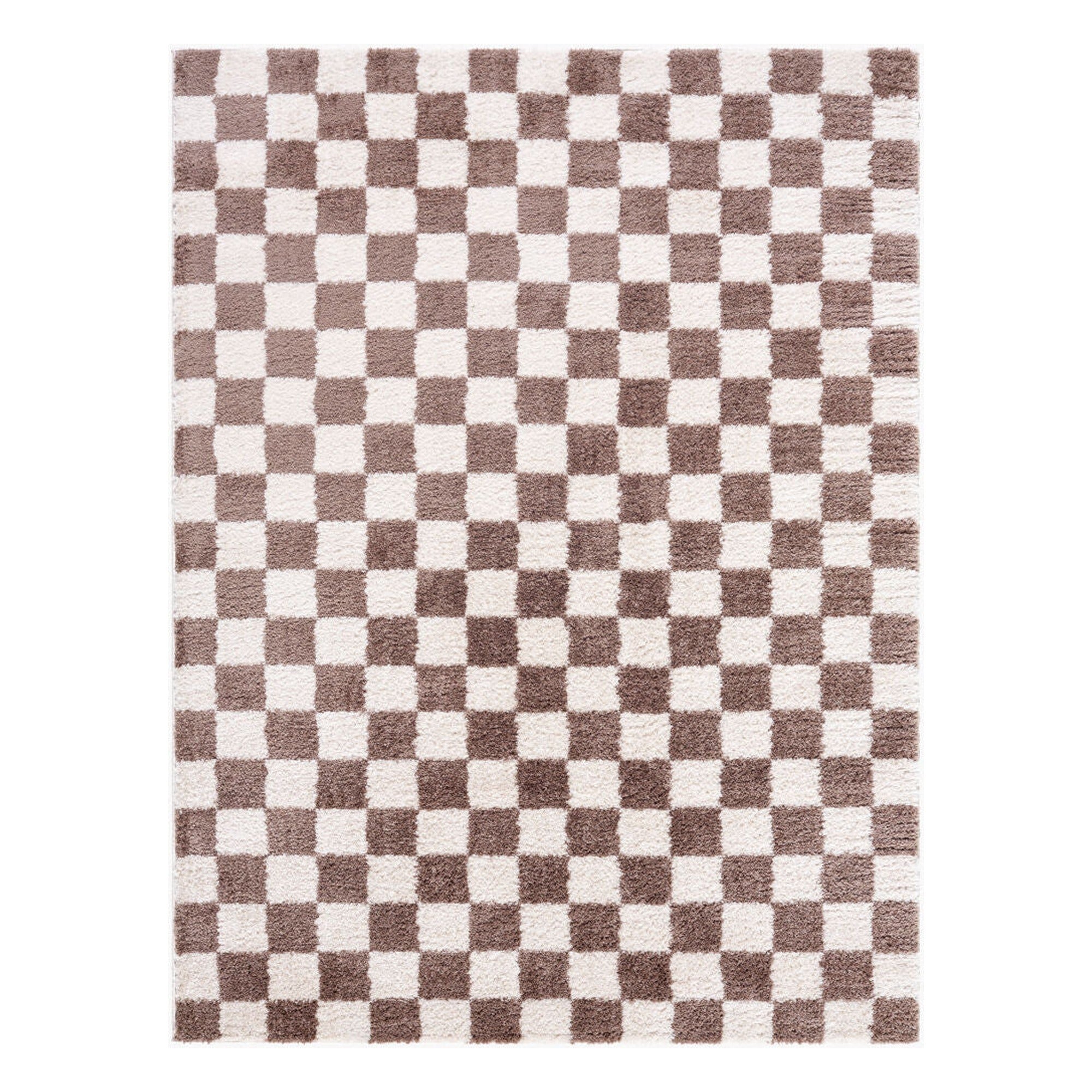 Fossay Shag Dark Brown/Light Beige Machine Woven Rug FSG-2328 - 2' x 2'11"