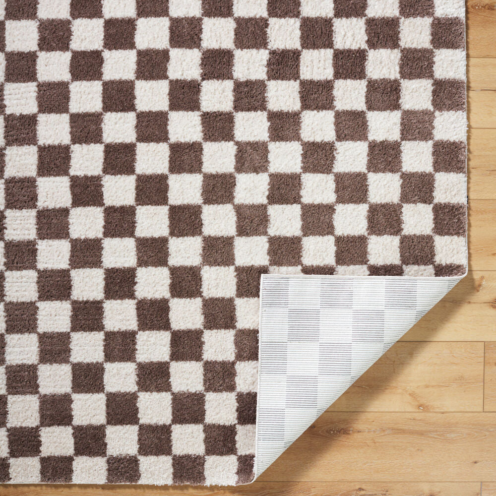 Fossay Shag Dark Brown/Light Beige Machine Woven Rug FSG-2328 - fold