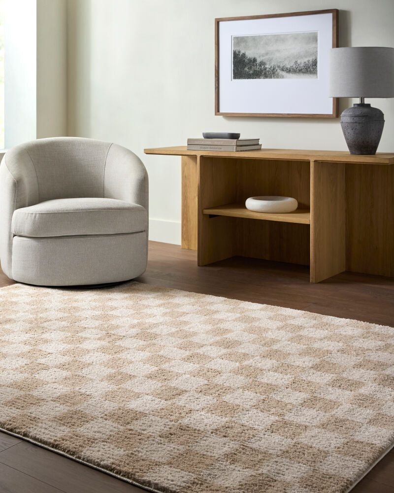 Fossay Shag Beige/Light Beige Machine Woven Rug FSG-2329 - roomscene