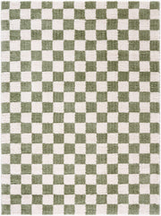 Fossay Shag Grass Green/Light Beige Machine Woven Rug FSG-2330 - 2' x 2'11"