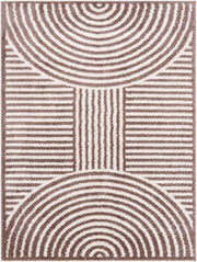 Fossay Shag Dark Brown/Light Beige Machine Woven Rug FSG-2331 - 2' x 2'11"