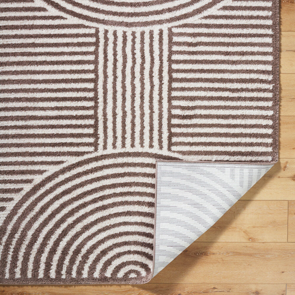 Fossay Shag Dark Brown/Light Beige Machine Woven Rug FSG-2331 - fold