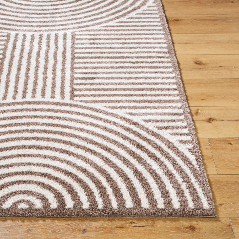 Fossay Shag Dark Brown/Light Beige Machine Woven Rug FSG-2331 - front