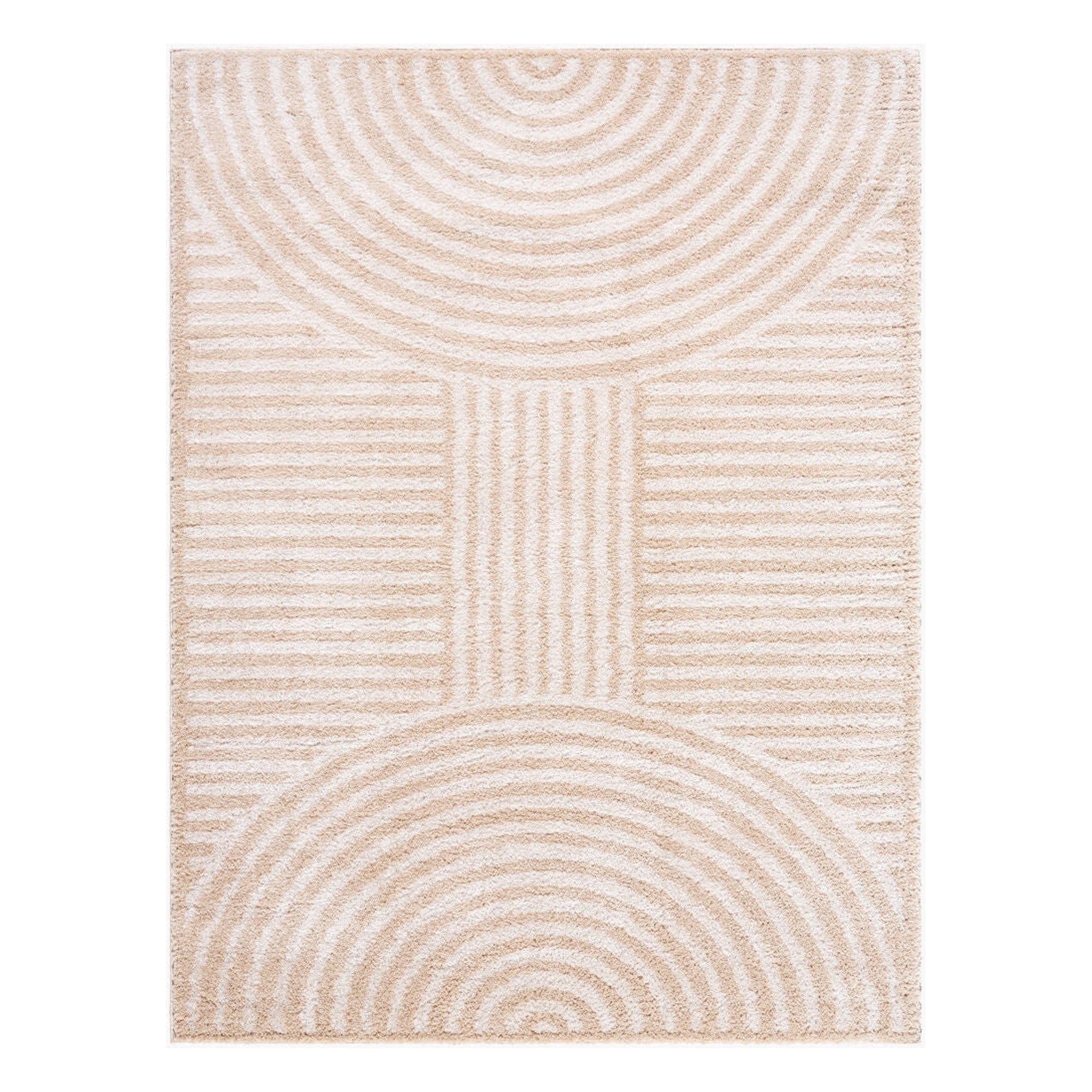 Fossay Shag Beige/Light Beige Machine Woven Rug FSG-2332 - 2' x 2'11"