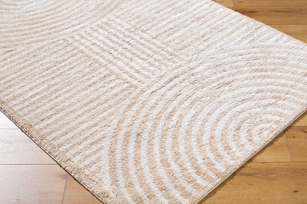 Fossay Shag Beige/Light Beige Machine Woven Rug FSG-2332 - corner