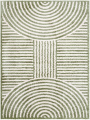Fossay Shag Grass Green/Light Beige Machine Woven Rug FSG-2333 - 2' x 2'11"