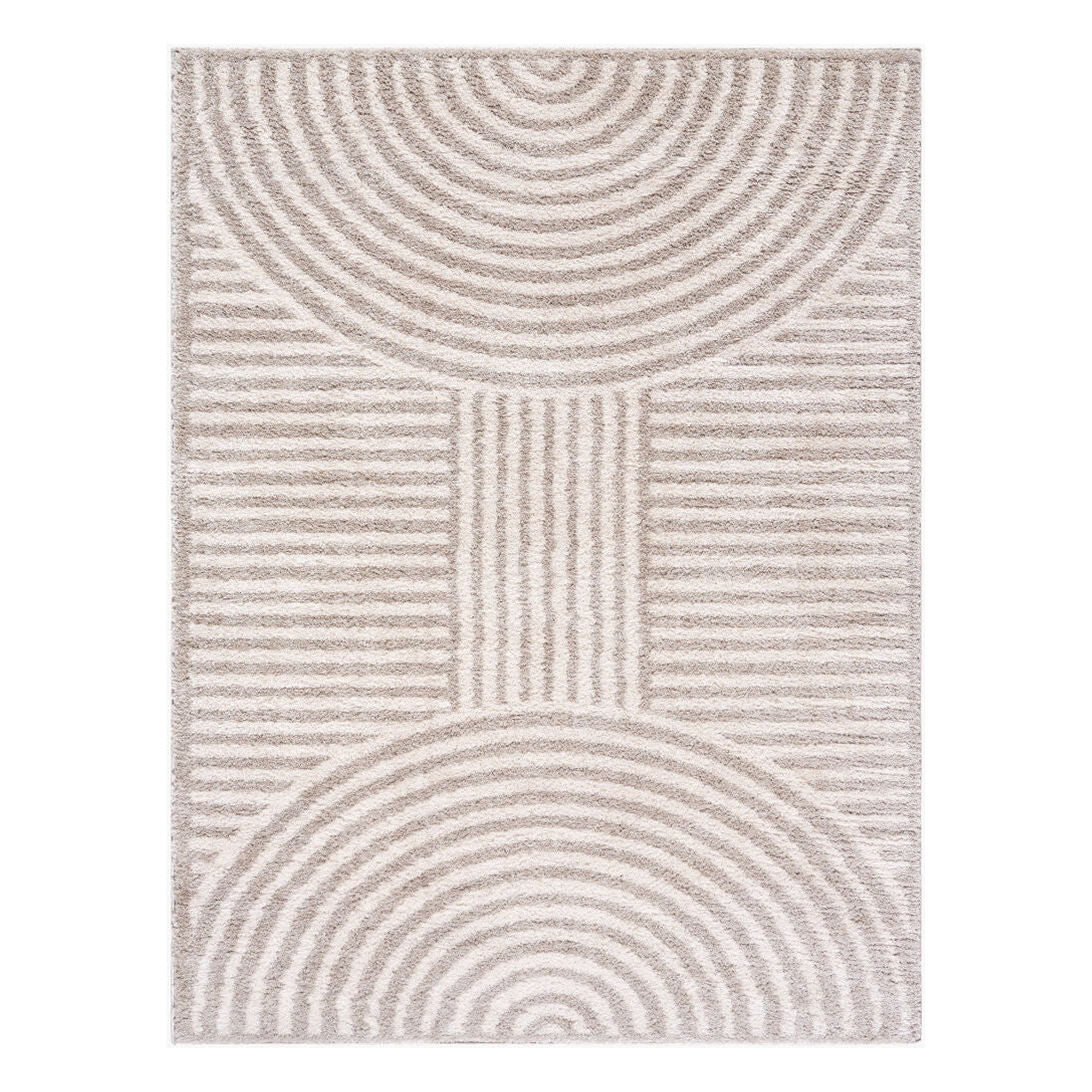 Fossay Shag Light Beige/Medium Gray Machine Woven Rug FSG-2335 - 2' x 2'11"