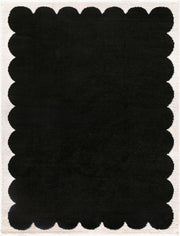 Fossay Shag Black/Cream Machine Woven Rug FSG-2341 - 2' x 2'11"